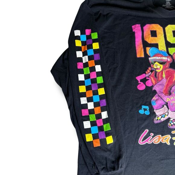 Lisa Frank 1993 Black Long Sleeved Hip Hop Bears Colorful Shirt Adult Size 2XL - Picture 3 of 7